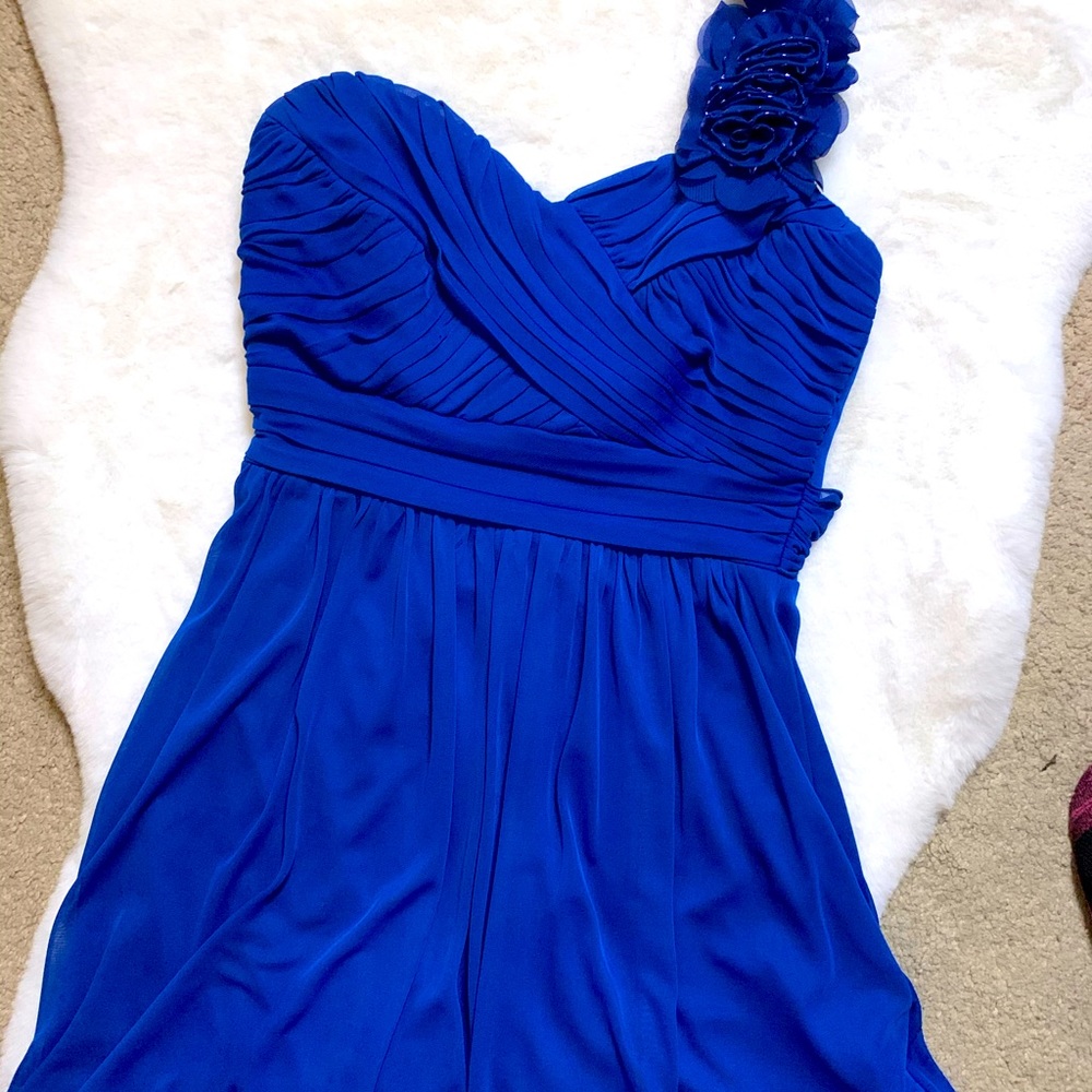 David’s Bridal dress blue